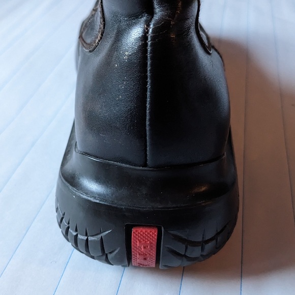 90s Prada Vibram sole Black Leather Chunky Platform Ankle Boot - Picture 5 of 11
